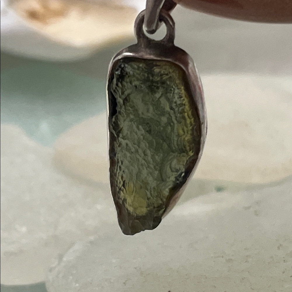 Raw MOLDAVITE Pendant - Picture 3 of 7